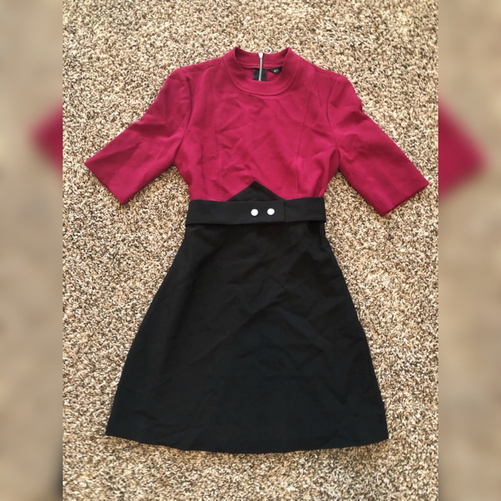 Magenta and black dress